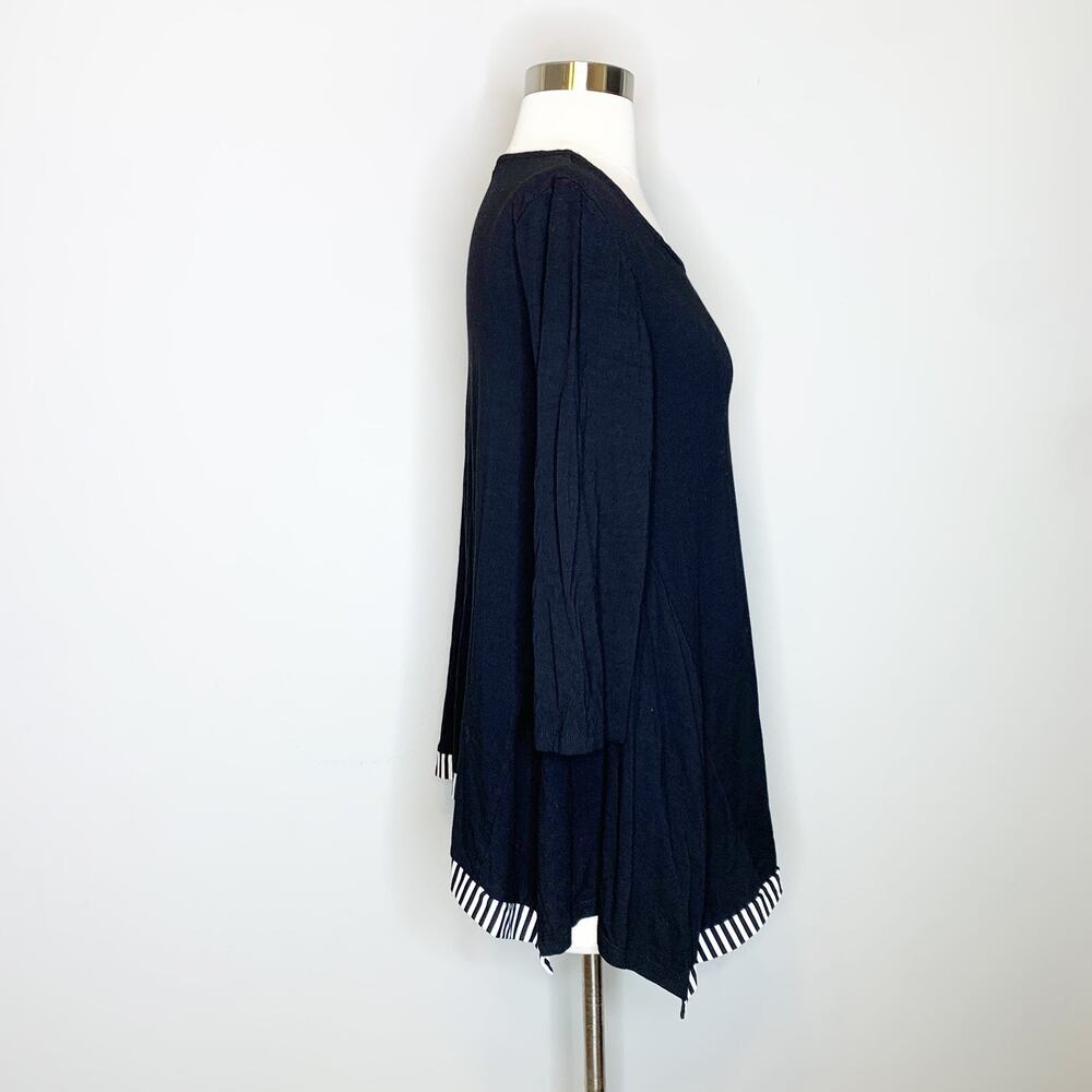 Alembika S Small Black Trapeze Top Flowy Tunic Blouse Lightweight Dressy Casual - Picture 4 of 7